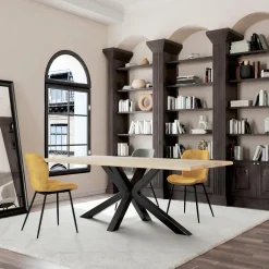 IENA Chaises Capitonnées|Chaises Velours|Fauteuil pivotant bi-matière, couleur grise (lot de 2)