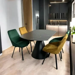 IENA Meubles De Cuisine·Chaises|Chaises Capitonnées|Fauteuil pivotant bi-matière, couleur taupe (lot de 2)