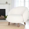 BERLIN Fauteuils En Tissu|Fauteuil rond contemporain en peau de mouton synthétique