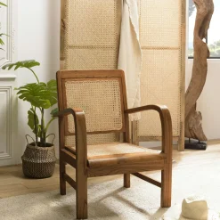 DIKA Fauteuils En Rotin|Fauteuil éthnique bois foncé et rotin