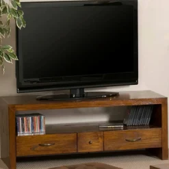 Lola Meubles Tv En Bois|Grand meuble TV bois exotique verni