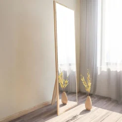 CODY Miroirs|Grand miroir plein pied effet bois style moderne 160 cm