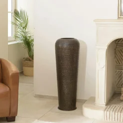 NADOR Vases|Grand vase couleur cuivre/noir vieilli avec gravures H88 cm