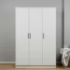 BYRON Armoires En Bois|Meubles De Chambre·Dressings|Grande armoire penderie blanche 3 portes 5 étagères