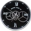 Horloges|Horloge engrenages argent fond noir Boston