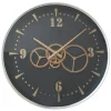 Horloges|Horloge murale noire et or moderne