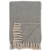 FALLON Textile·Plaids / Jetés|Jeté de canapé gris à losanges - franges, 130x160 cm
