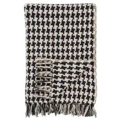 FALLON Textile·Plaids / Jetés|Jeté de canapé noir & blanc – motif pied-de-poule