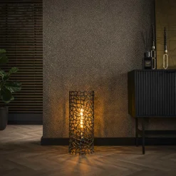 RALF Lampadaires|Lampes À Poser·Lampe Style Industriel|Lampadaire décoratif en métal effet toile H 92 cm