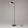 LENORE Lampadaires|Lampadaire design noir - abat jour plié, interrupteur