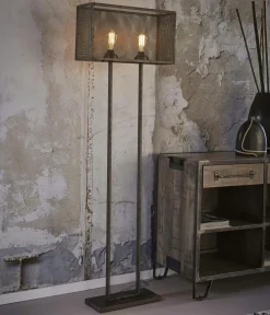 Lampadaires|Lampes À Poser·Lampe Style Industriel|Lampadaire industriel grillagé forme rectangle RALF