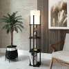 KILIS Lampadaires|Lampadaire moderne décoratif noir avec étagères