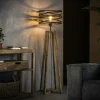 Lampadaires|Lampadaire moderne effet ruban pieds bois naturel RALF