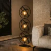TRIBECA Lampadaires|Lampes À Poser·Lampe Style Industriel|Lampadaire noir avec 3 abat-jour anneaux croisés