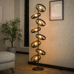 RALF Lampadaires|Lampes À Poser·Lampe Style Industriel|Lampadaire salon 8 anneaux
