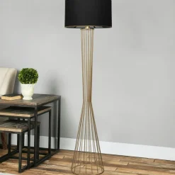 SINOP Lampadaires|Lampadaire salon moderne doré abat-jour noir