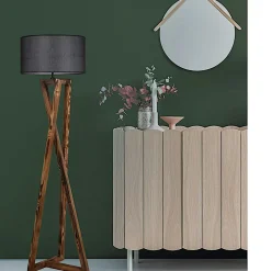 KILIS Lampadaires|Lampadaire trépied croisé abat-jour beige 150 cm