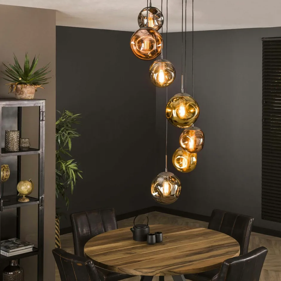 Niagara Lampadaires|Lampadaire vintage XL avec abat-jour en verre forme torche