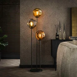 Niagara Lampes À Poser·Lampe Style Industriel|Lampe à poser avec cadre 2 abat-jour en verre déformé