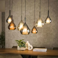 Niagara Lampadaires|Lampe de salon moderne avec vasque en verre ambré 27 cm