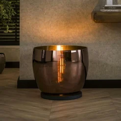 Niagara Lampadaires|Lampe de salon moderne avec vasque en verre ambré 27 cm