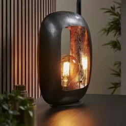 RALF Lampes À Poser·Lampe Style Industriel|Lampe noire avec cadre épais 35 cm