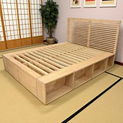 New Orléans Lits 2 Places|Lit 2 places Hévéa avec 2 tiroirs et 8 niches pour couchage 180x200 182x204x109cm NEW ORLEANS