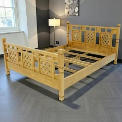 Maori Lits 2 Places|Lit 2 places Hévéa pour couchage 180x200cm motifs tressés 213x193x95cm TRADITION