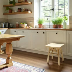 Maori Meubles De Salle À Manger·Tabourets|Lot de 2 Tabourets Style Japonais Hévéa 28x45x47cm