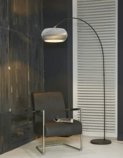 Lampadaires|Luminaire arc contemporain blanc