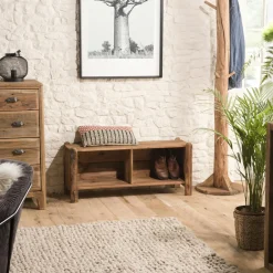 DENVER Univers Déco·Maison De Campagne|Meubles D'Entrée·Vestiaires|Meuble à chaussures en bois de pin recyclé