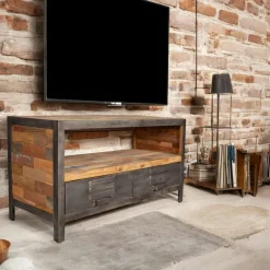 DENVER Univers Déco·Maison De Campagne|Meubles D'Entrée·Vestiaires|Meuble à chaussures en bois de pin recyclé