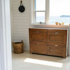 Niagara Meubles D'Entrée·Vestiaires|Meubles D'Entrée·Vestiaires / Meubles À Chaussures|Meuble à chaussures Hévéa 4 portes à battant 113x22x80cm