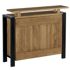 Loundge Meubles De Salle À Manger·Meubles Bar|Meuble bar pin massif brossé 2 tiroirs 126cm