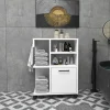 MARFA Meubles De Salle De Bains·Rangement Salle De Bains|Meuble de rangement blanc sur roulettes, 2 patères