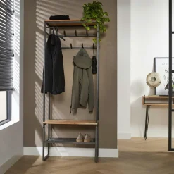 Melbourne Meubles D'Entrée·Portemanteaux|Portemanteaux Industriels|Meuble d'entrée en bois d'acacia