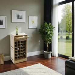 Tradition Meubles De Salle À Manger·Meubles Bar|Meuble range bouteilles et verres hévéa 49x38x88cm