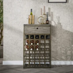 RALF Meubles De Salle À Manger·Meubles Bar|Meuble range-bouteilles vintage avec tiroir de rangement