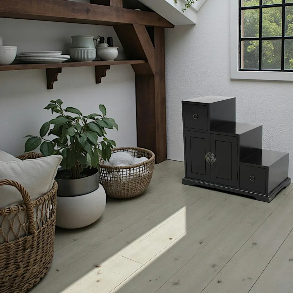 Maori Meubles De Rangement·Petits Meubles De Rangement|Meuble étagère escalier double face hévéa L67xP38xH60cm