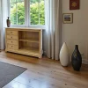 Tradition Buffets En Bois|Buffets En Bois|Meuble TV / Buffet / Bibliothèque basse Hévéa 4 tiroirs, 2 niches 120x35x80cm