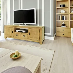 Helena Meubles Tv En Bois|Meuble TV 4 portes hévéa 160cm
