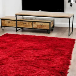 Loft / Loft Colors Meubles Tv Vintage|Meubles Tv Industriels|Meuble TV à roulettes en 2 parties, 3 tiroirs, 1 grand plateau en Hévéa recyclé naturel et métal 150x45x50cm LOFT