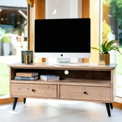 SALERNE Univers Déco·Maison De Campagne|Meubles Tv En Bois|Meuble tv avec rangement bois recyclé clair