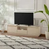 MARFA Meubles Tv En Bois|Meuble TV avec rangement - effet travertin