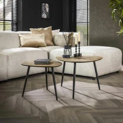 MARFA Meubles Tv En Bois|Meuble TV avec rangement effet bois clair - pied en W