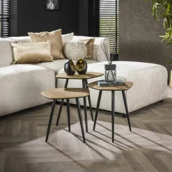 MARFA Meubles Tv En Bois|Meuble TV avec rangement effet bois clair - pied en W