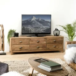 DENVER Univers Déco·Maison De Campagne|Meubles Tv En Bois|Meuble tv avec rangement en bois de pin recyclé