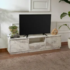 MARFA Meubles Tv En Bois|Meuble TV avec rangement - finition effet pin