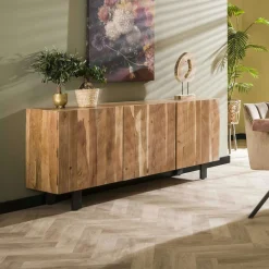 Melbourne Meubles Tv Industriels|Meubles Tv En Bois|Meuble TV avec rangement façade en relief