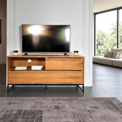 VOLGA Meubles Tv En Bois|Meuble TV bois 3 tiroirs